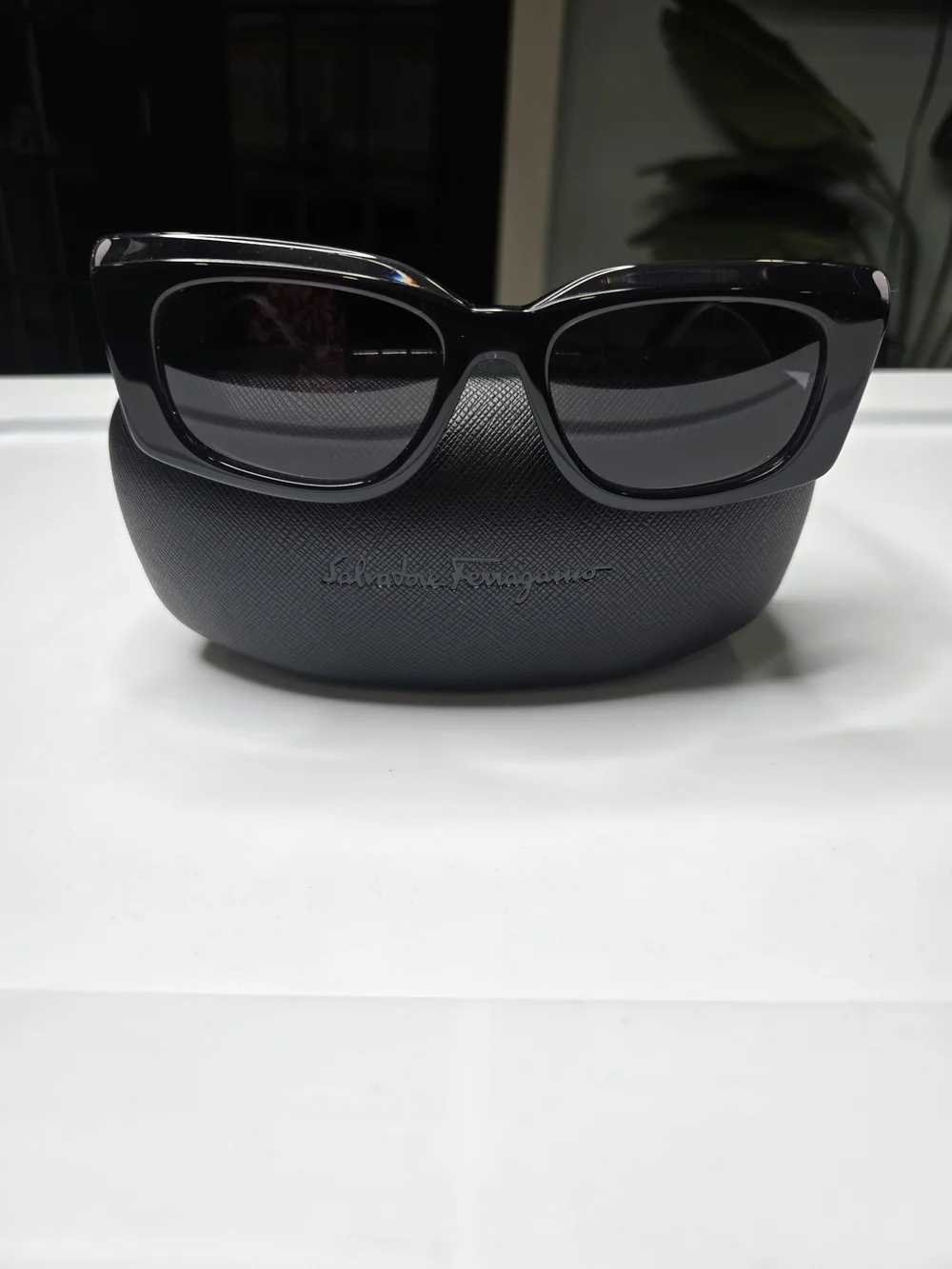Salvatore Ferragamo Black Cat-Eye Sunglasses